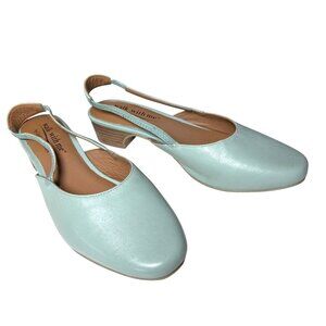 Coldwater‎ Creek Walk With Me 7.5 Soft Teal Josie Leather Slingback Mules NWOB
